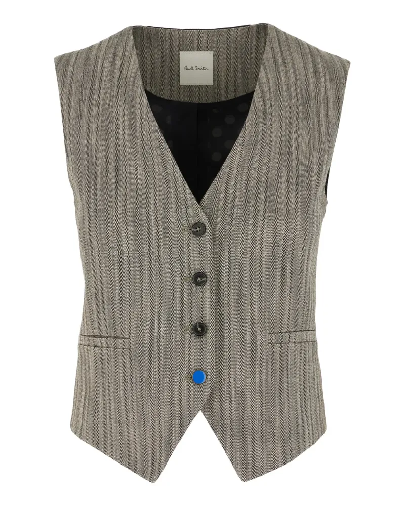 Paul Smith herringbone waistcoat with contrast back - Grau Grau
