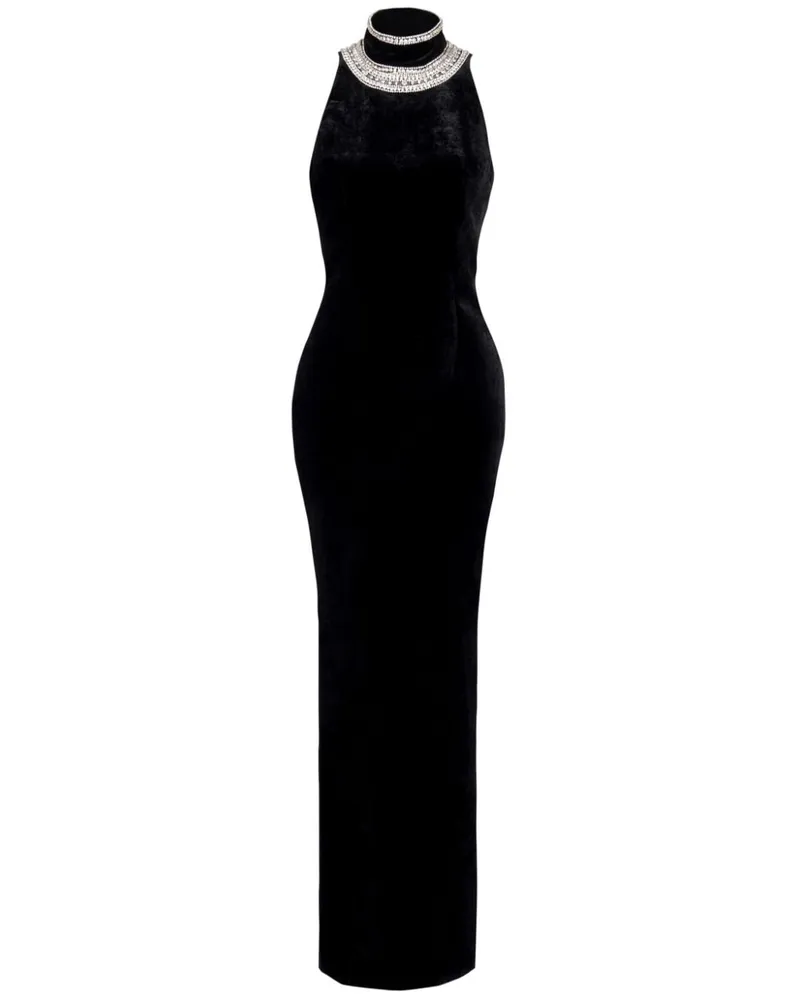 Balmain Abendkleid mit Kristallen - Schwarz Schwarz