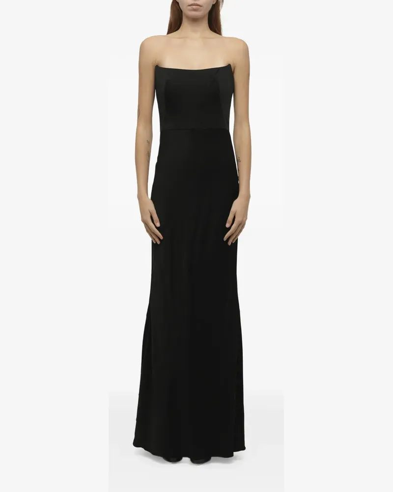 Alexander McQueen strapless satin dress - Schwarz Schwarz