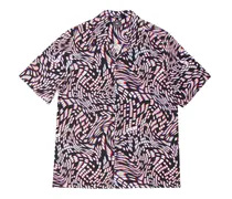 abstract-print button-up shirt