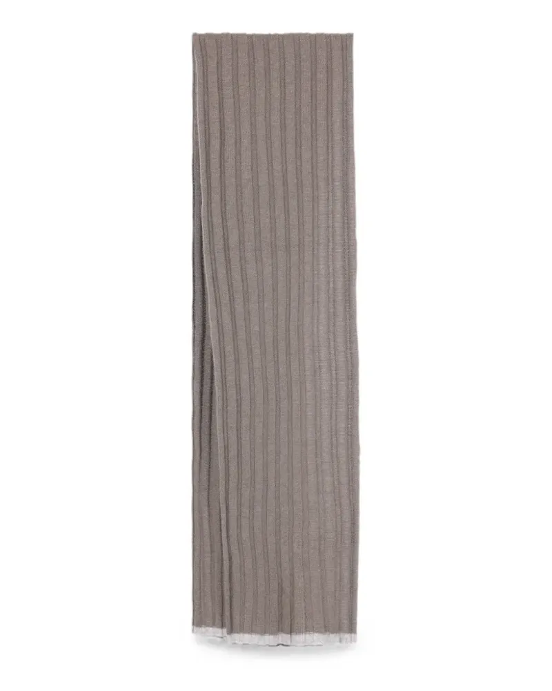 Brunello Cucinelli ribbed-knit cashmere scarf - Grün Grün