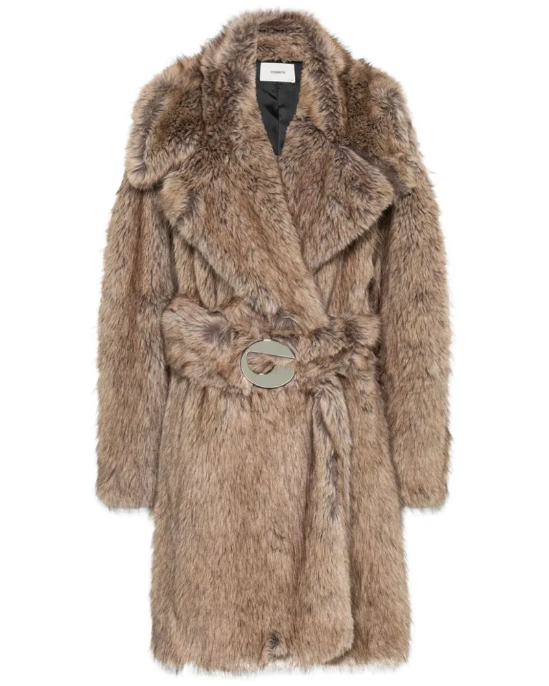 COPERNI Mantel aus Faux Fur mit Gürtel - Braun Braun