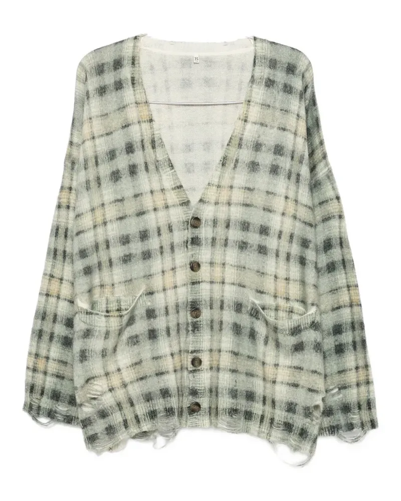 R13 plaid-check cardigan - Grün Grün