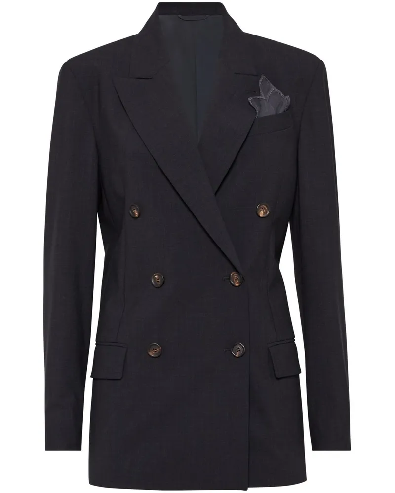 Brunello Cucinelli Doppelreihiger Blazer - Grau Grau