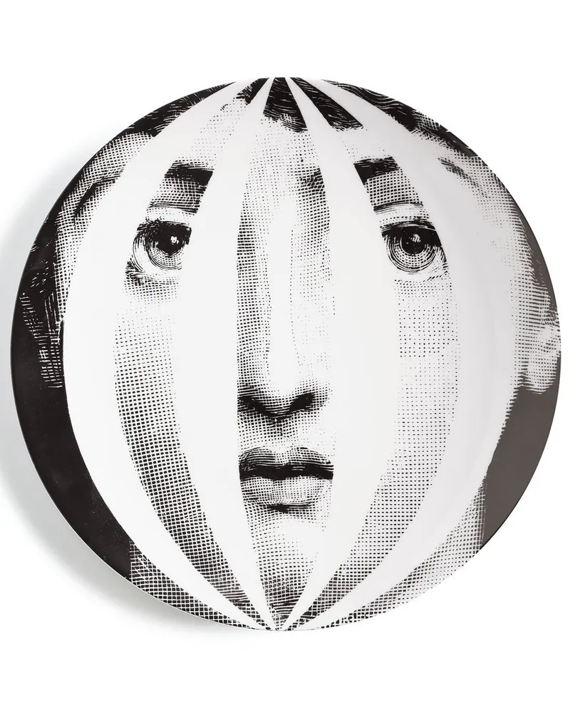 Fornasetti Tema e Variazioni n.55 Wandteller - Weiß Weiß