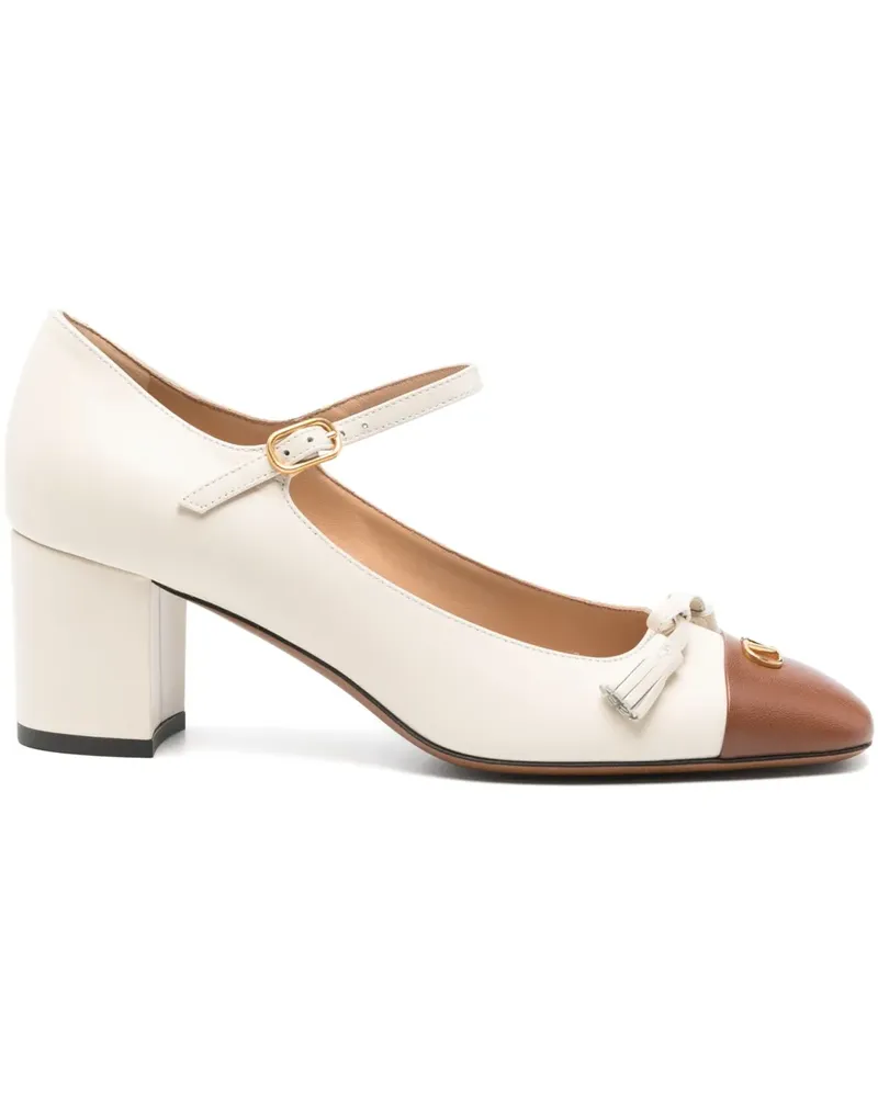 Valentino Garavani 60mm tassel-detail block-heel pumps - Nude Nude