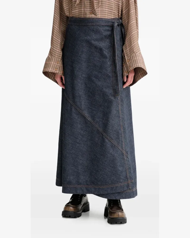 MUNTHE Landrea tie-waist maxi skirt - Blau Blau