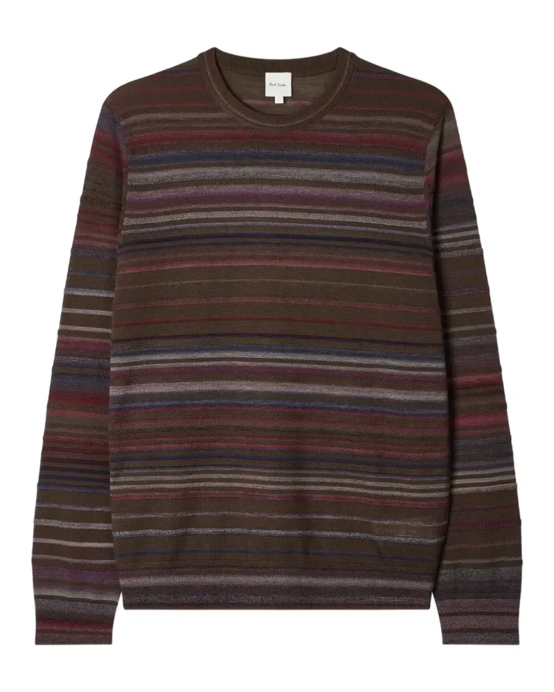 Paul Smith Gestreifter Merinopullover - Braun Braun