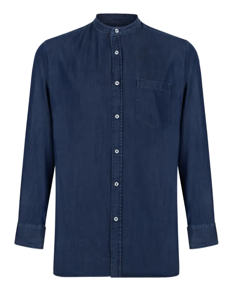 Paul & Shark mandarin-collar chest-pocket shirt - Blau Blau