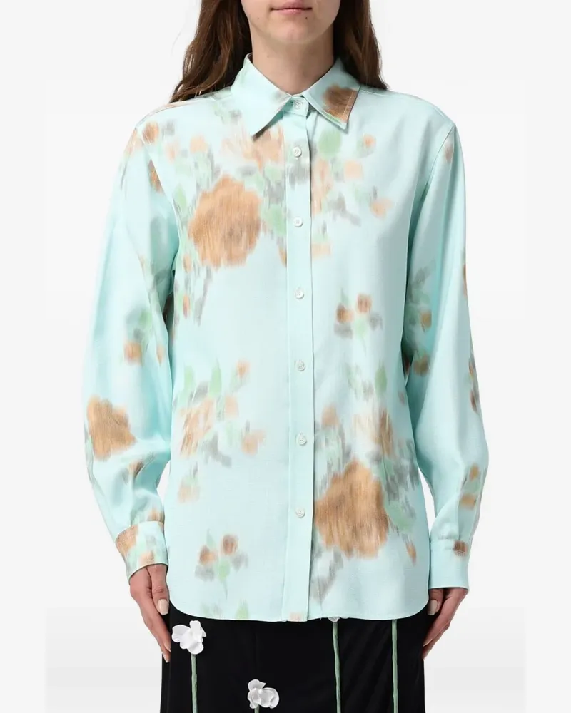 Moschino floral-pattern shirt - Blau Blau