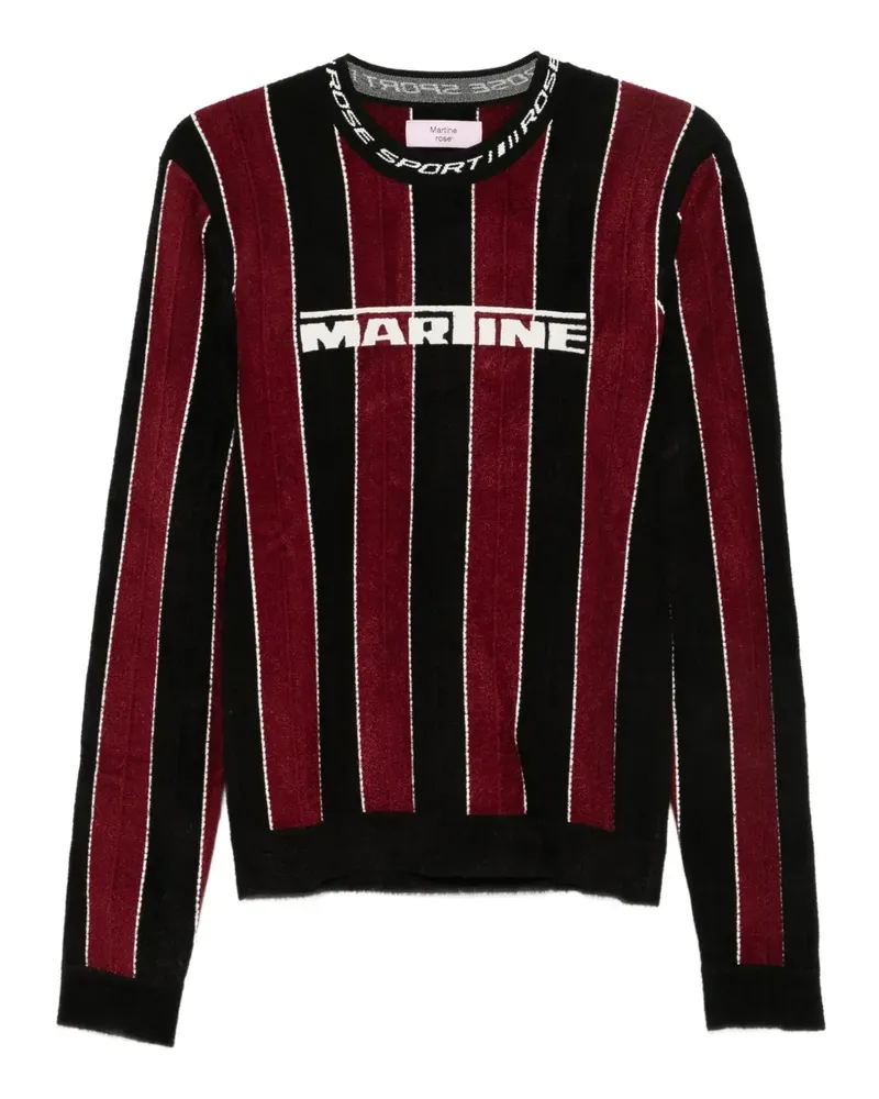 Martine Rose Gestreifter Pullover mit Logo-Print - Schwarz Schwarz