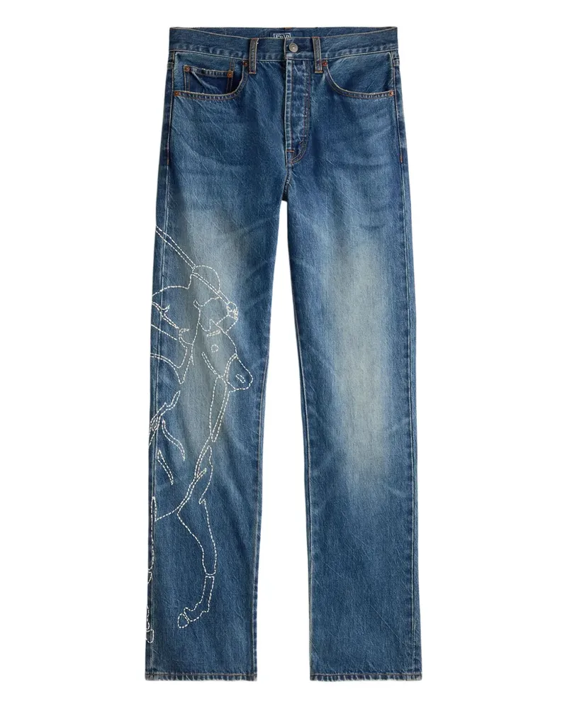 Ralph Lauren Bestickte Jeans - Blau Blau