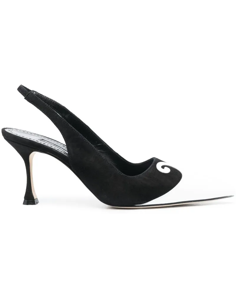 Manolo Blahnik Slingback-Pumps 75mm - Schwarz Schwarz