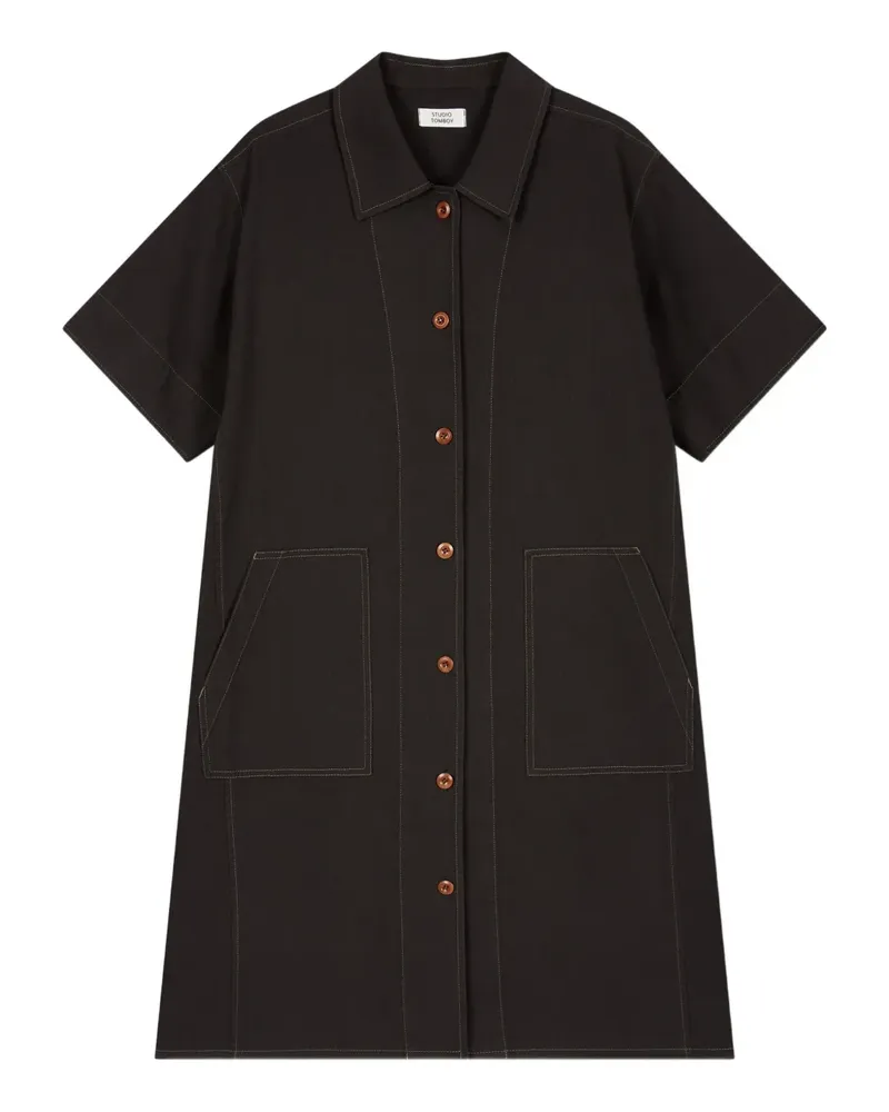 STUDIO TOMBOY Hemdkleid mit kurzen Ärmeln - Grün Grün