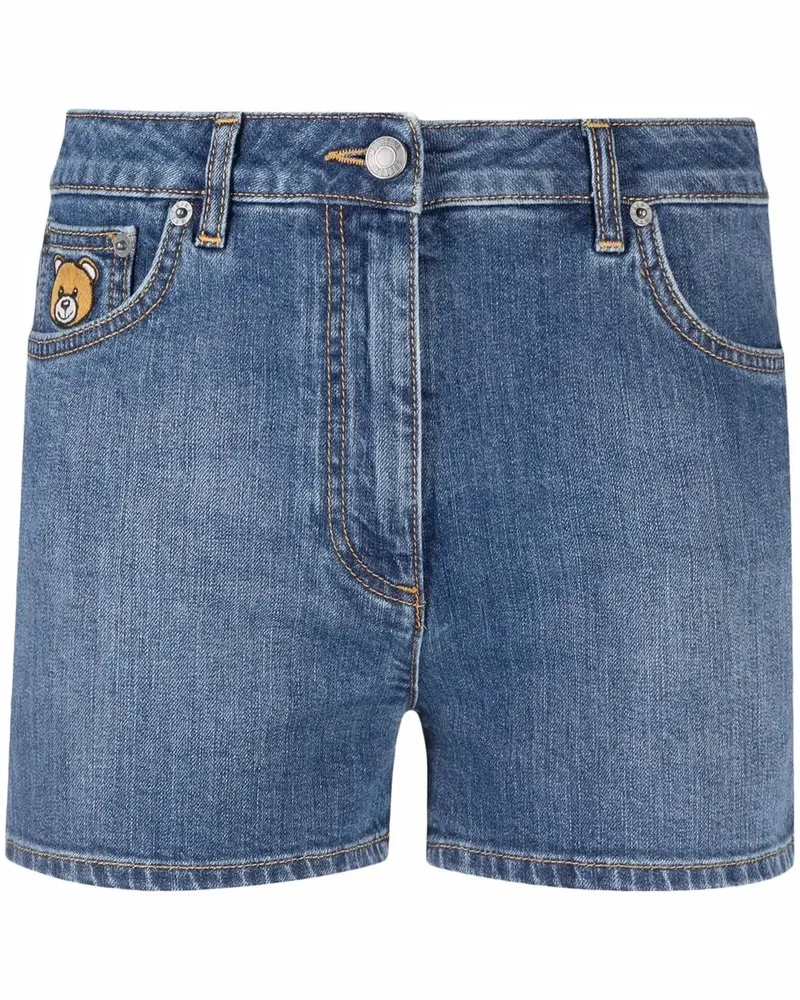 Moschino Jeansshorts mit Teddy-Patch - Blau Blau