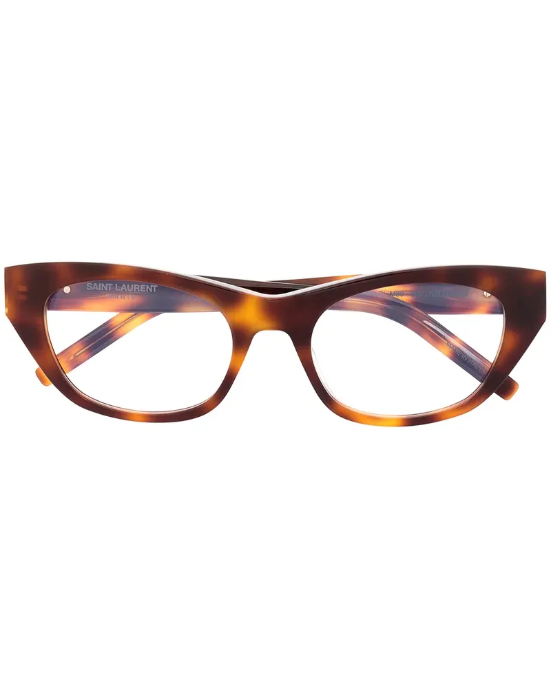 Saint Laurent Brille mit ovalem Gestell - Braun Braun