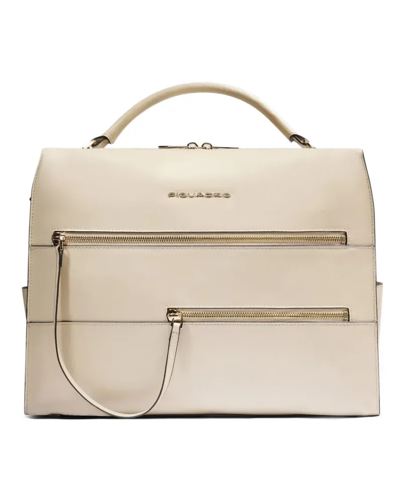 Piquadro Laptoptasche aus Leder - Nude Nude