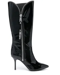 Moschino Stiefel aus Lackleder 85mm Schwarz