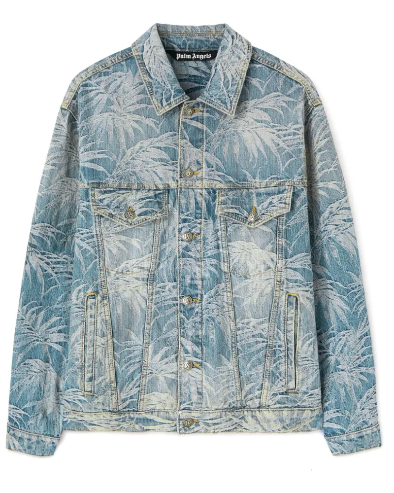 Palm Angels Palms Jeansjacke Blau