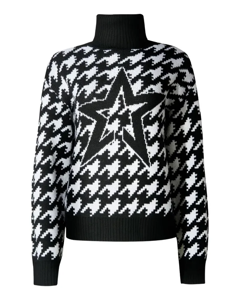 Perfect Moment Pullover mit Hahnentrittmuster - Schwarz Schwarz
