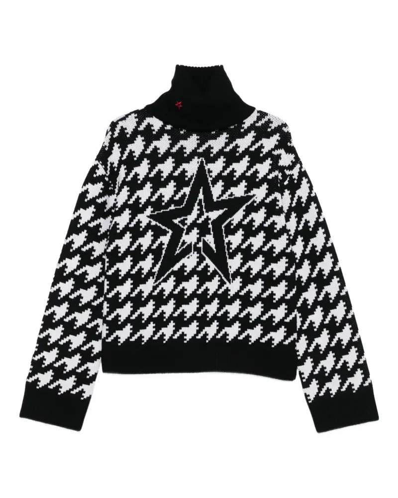 Perfect Moment Pullover mit Hahnentrittmuster - Schwarz Schwarz