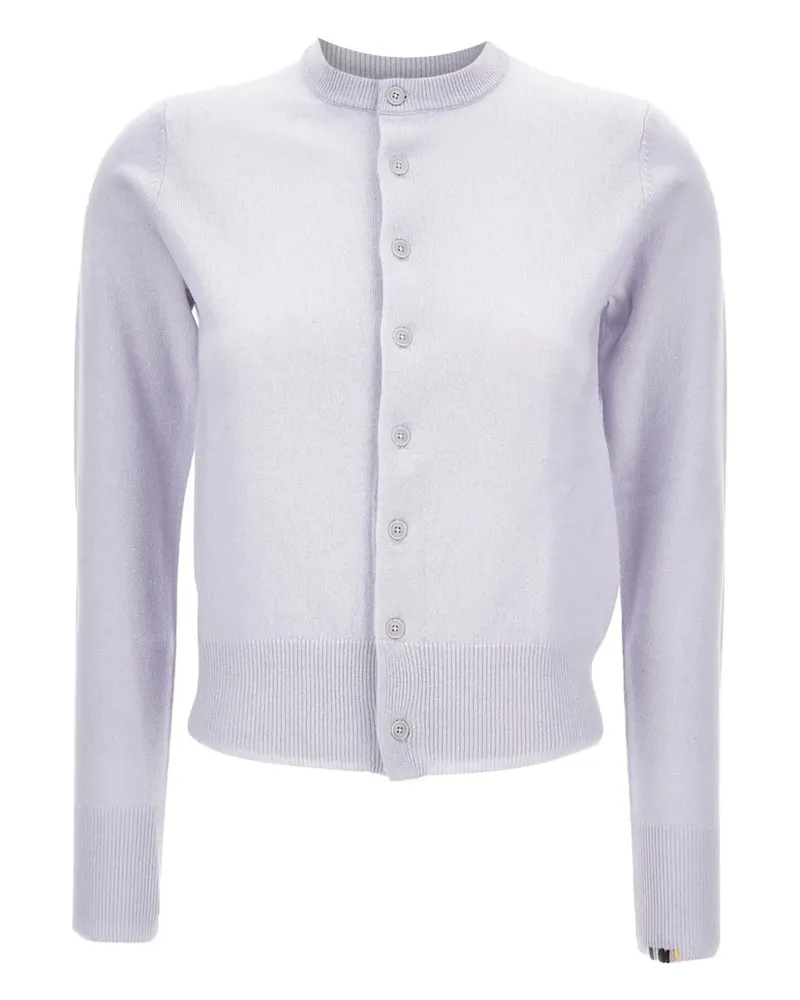 extreme cashmere Geknöpfter Cardigan mit geripptem Kragen - Blau Blau