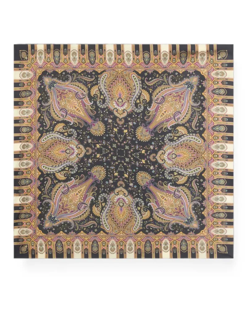 Etro Seidenschal mit Paisley-Motiv - Schwarz Schwarz