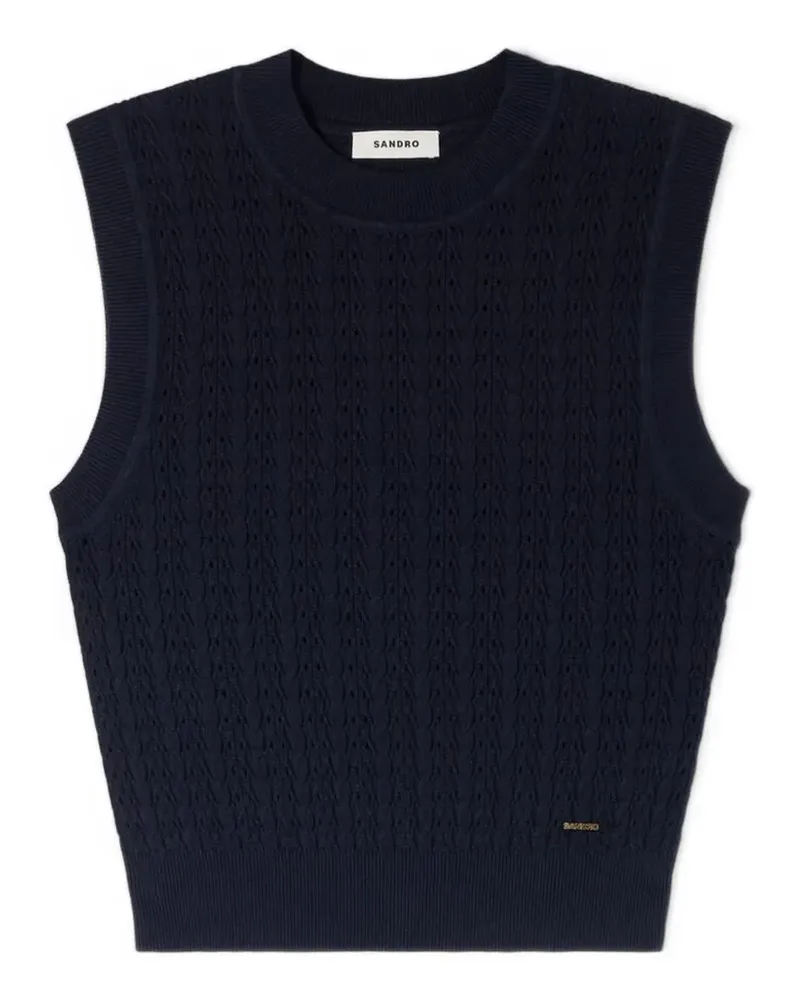 Sandro Strukturiertes Stricktop - Blau Blau