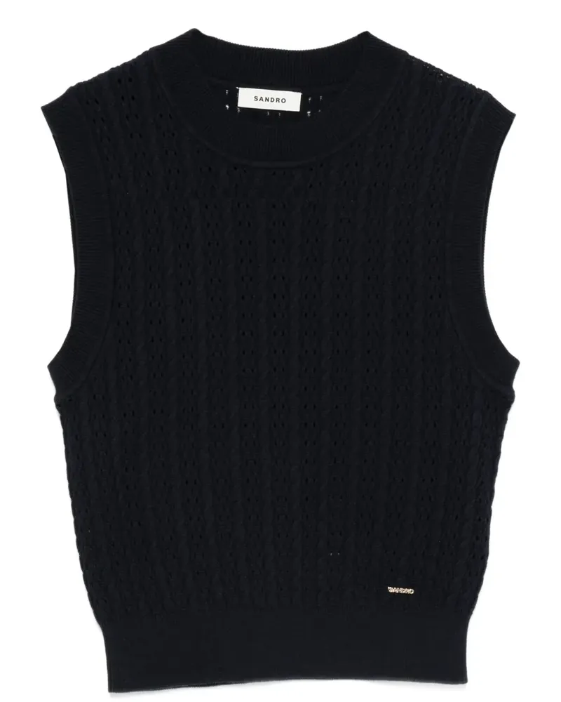 Sandro Strukturiertes Stricktop - Blau Blau