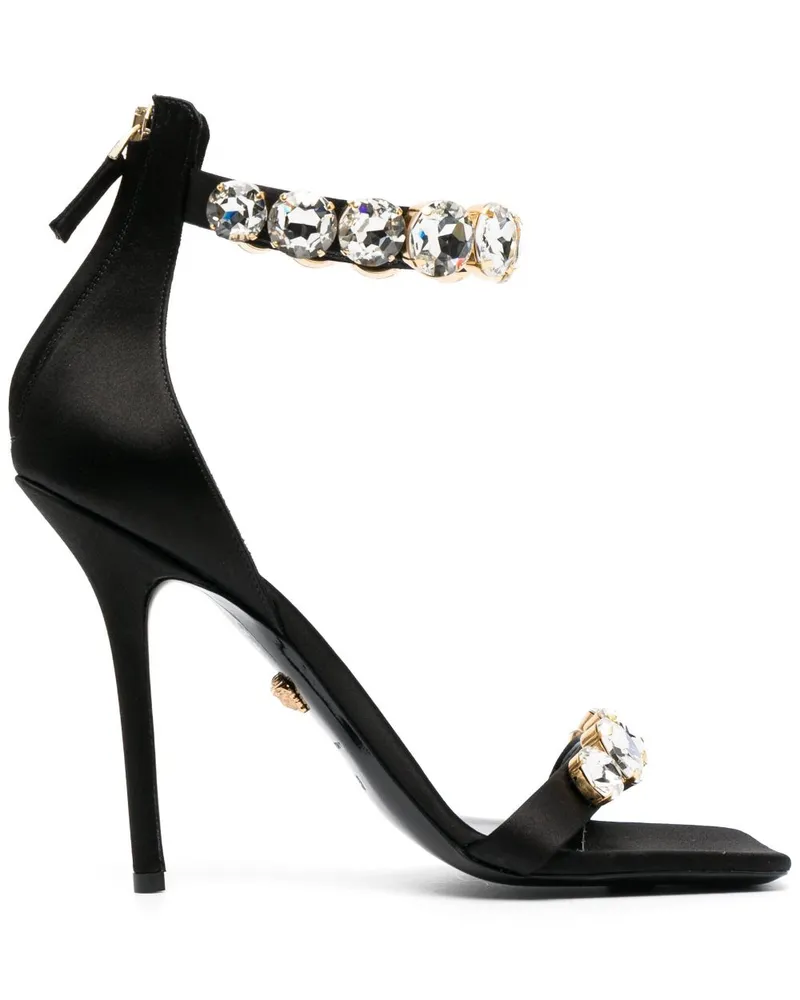 Versace 110mm crystal-embellished satin sandals - Schwarz Schwarz