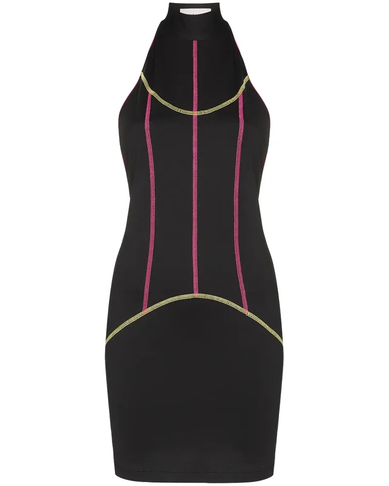 KIRIN Minikleid mit Kontrastpaspeln - Schwarz Schwarz