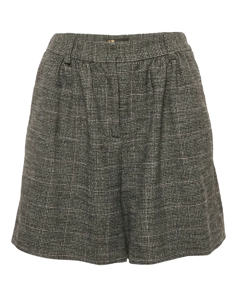 Maje Shorts mit Hahnentrittmuster - Schwarz Schwarz