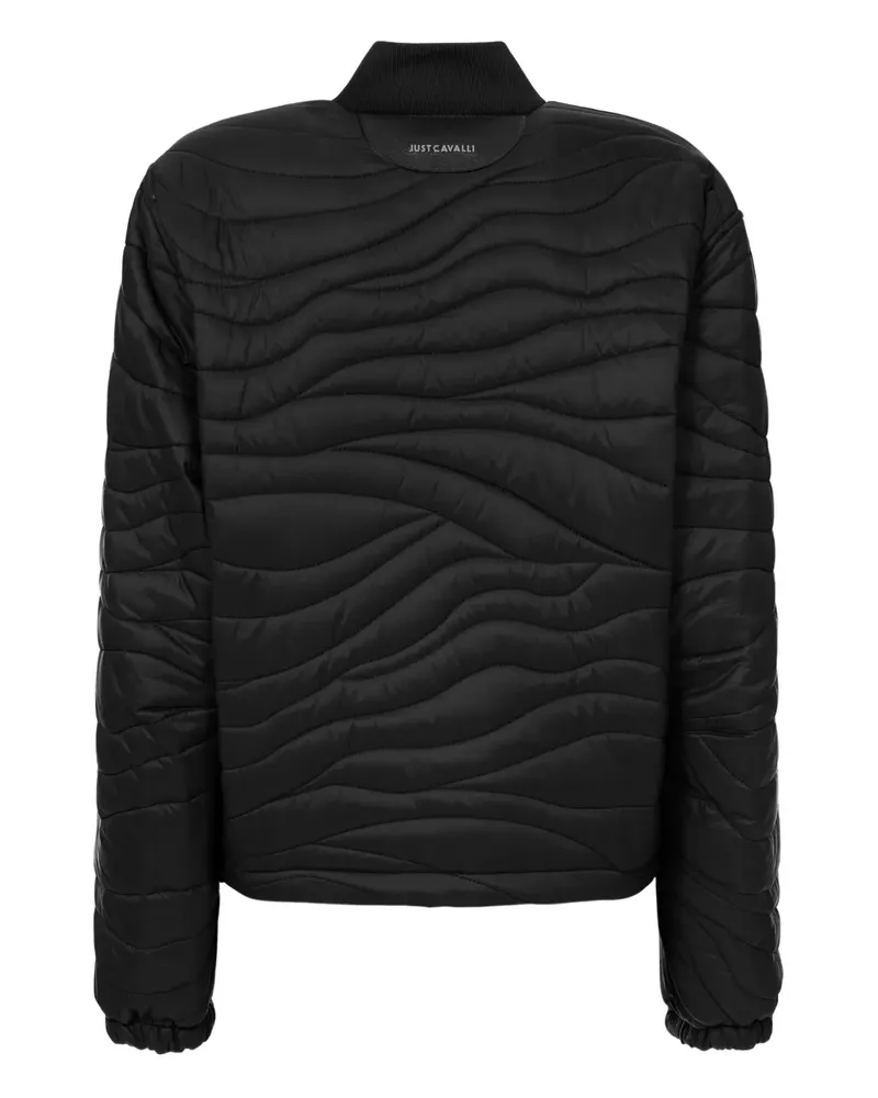 Just Cavalli Gesteppte Jacke mit Wellenmuster - Schwarz Schwarz