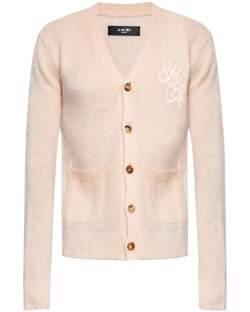 Amiri Cardigan mit Logo-Stickerei - Nude Nude