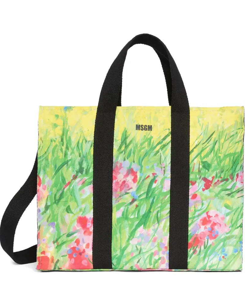MSGM Shopper mit Print - Grün Grün