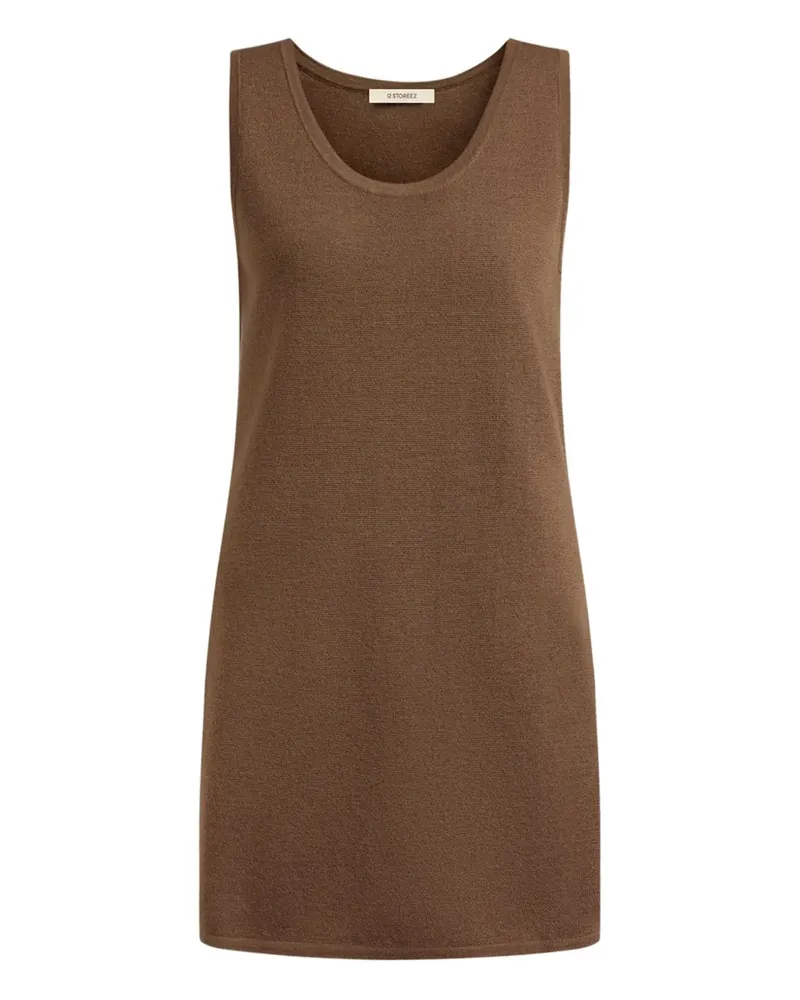 12 STOREEZ Trägerkleid mit U-Ausschnitt - Braun Braun