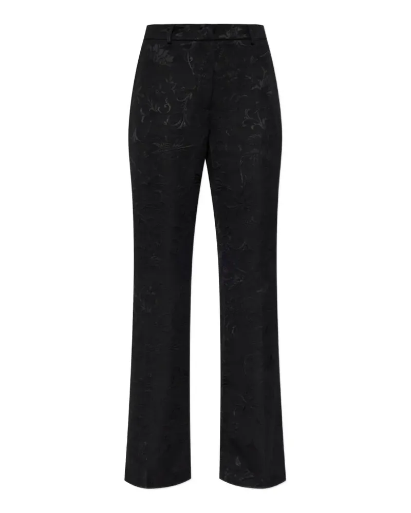 Etro Palazzohose aus Blumenjacquard - Schwarz Schwarz