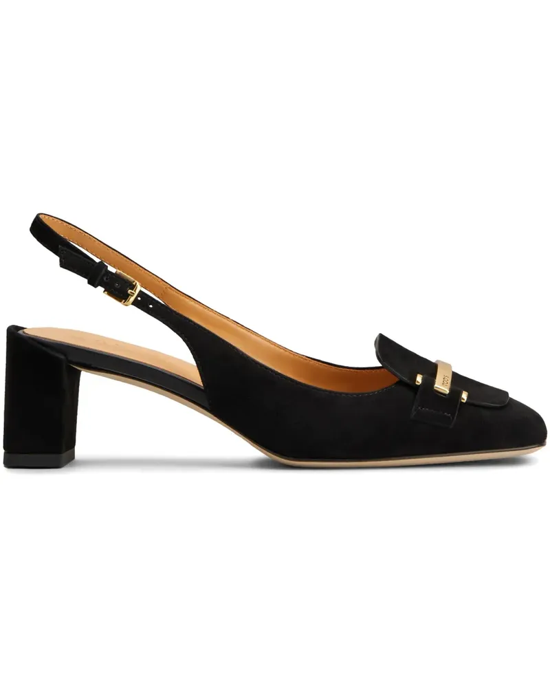 TOD'S Slingback-Pumps aus Wildleder 50mm - Schwarz Schwarz