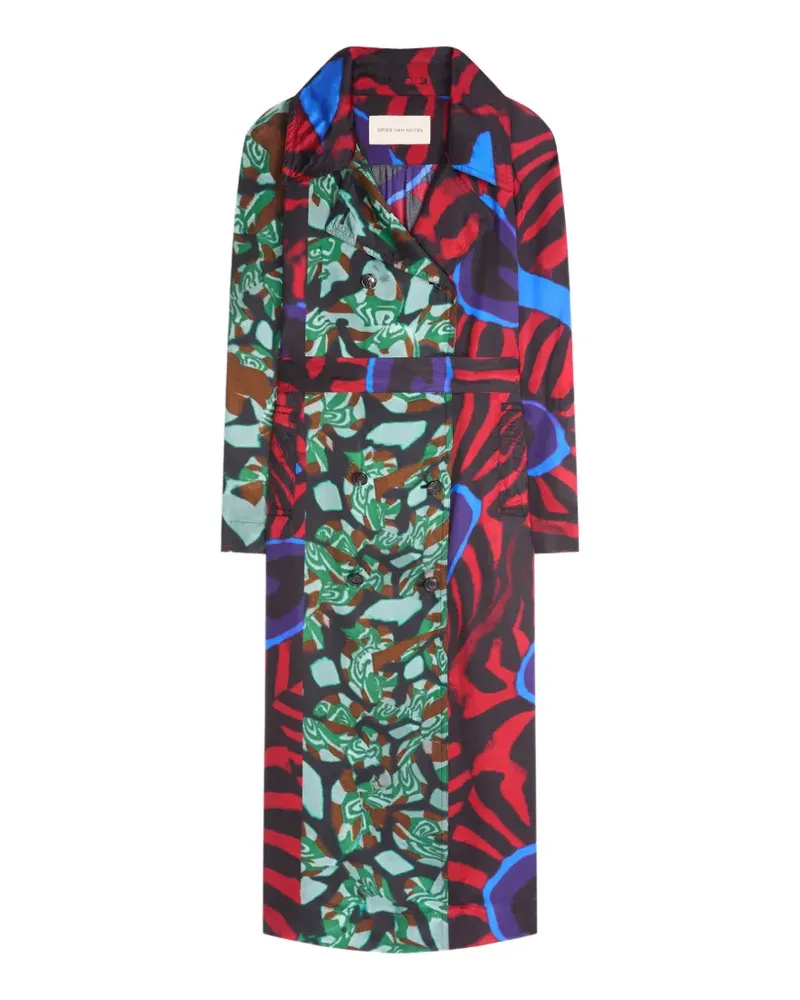Dries van Noten Mantel mit Print - Rot Rot