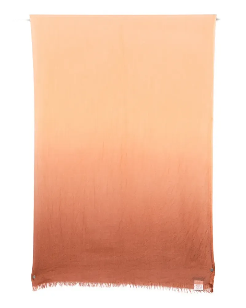 Faliero Sarti ombré-effect frayed scarf - Orange Orange