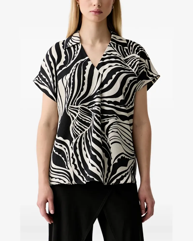 Joseph Ribkoff abstract-print short-sleeve blouse - Schwarz Schwarz