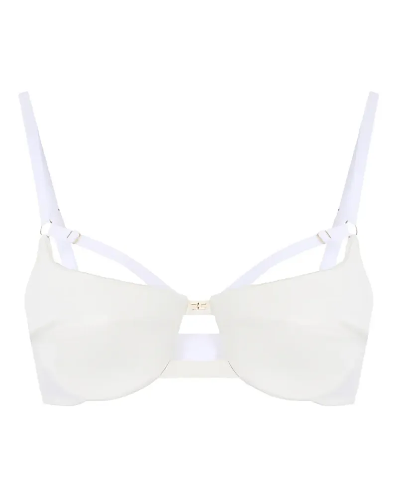 Elisabetta Franchi tulle geometric bra - Weiß Weiß