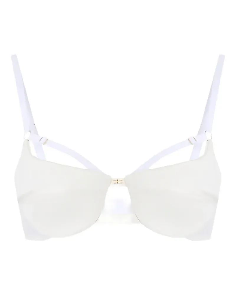 Elisabetta Franchi tulle geometric bra - Weiß Weiß