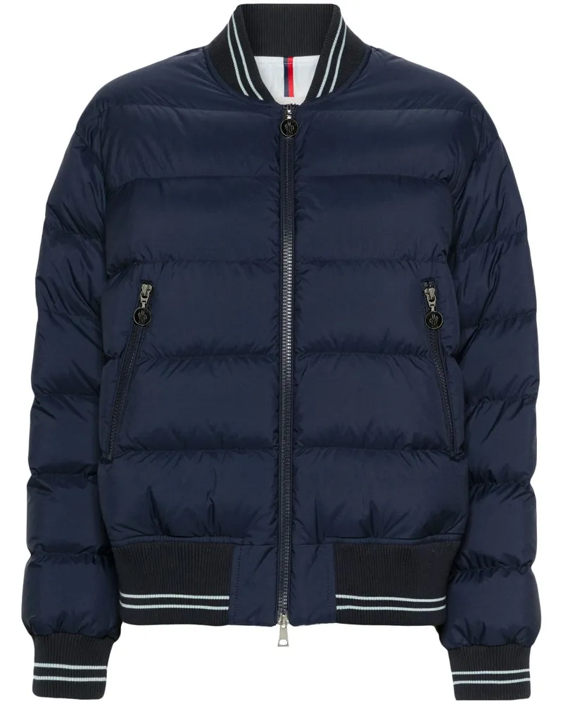 Moncler Gefütterte Argo Bomberjacke mit Logo - Blau Blau