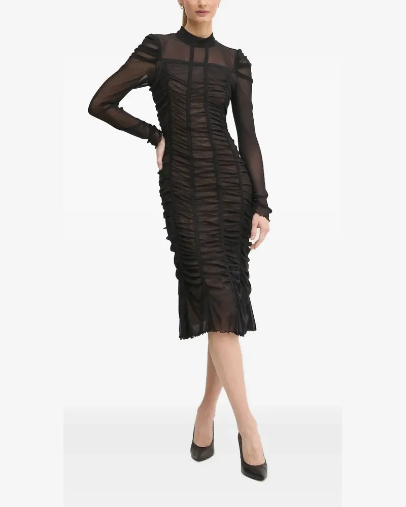 Diane von Furstenberg Gerafftes Midikleid - Schwarz Schwarz