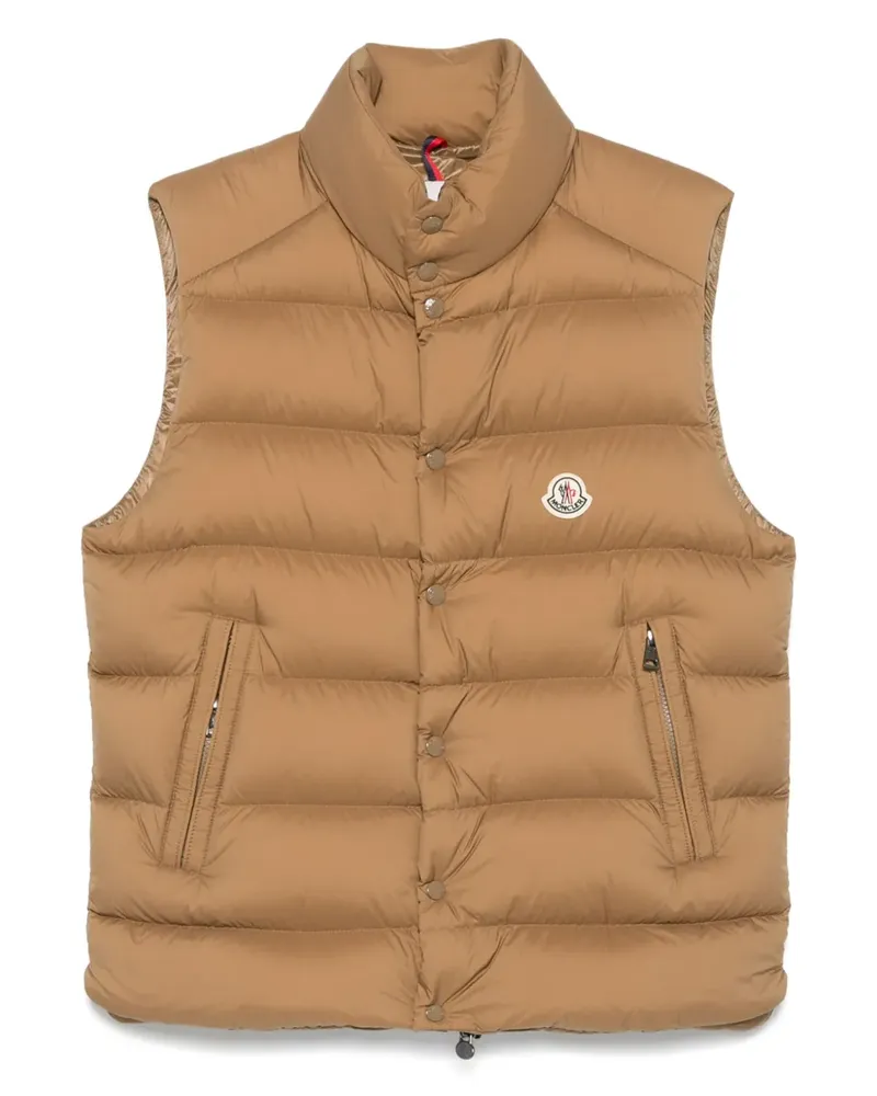 Moncler Steppweste mit Knopfverschluss - Nude Nude