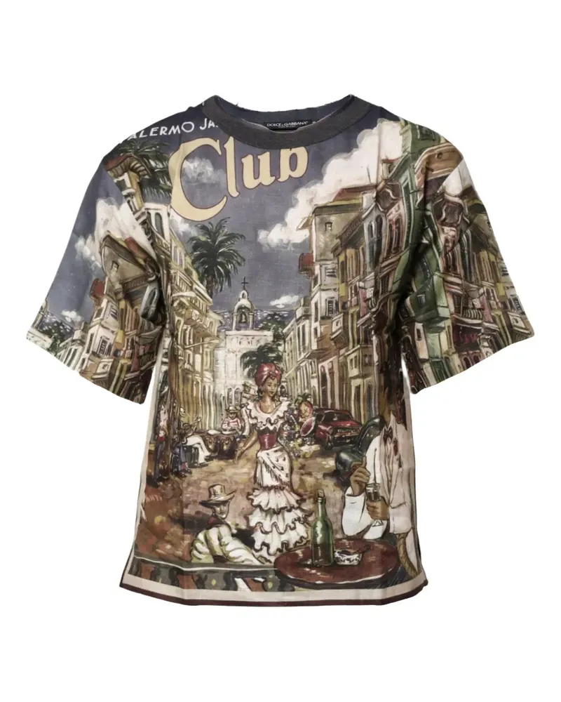 Dolce & Gabbana T-Shirt mit grafischem Print - Blau Blau