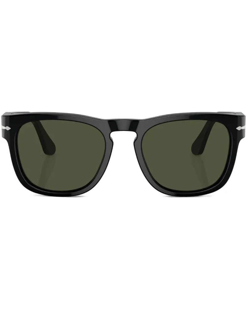 Persol Sonnenbrille mit rundem Gestell - Schwarz Schwarz