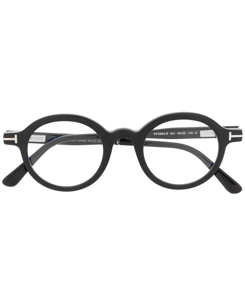 Tom Ford Runde Brille mit Glanzoptik - Schwarz Schwarz