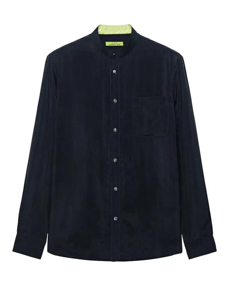 Shanghai Tang Fortune Hemd mit Mandarinkragen - Blau Blau